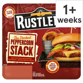 Tesco Rustlers The Packed Peppercorn Stack Burger 174g offer