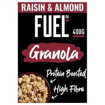 Tesco FUEL10K Raisin & Almond Protein Granola Breakfast Cereal 400g offer