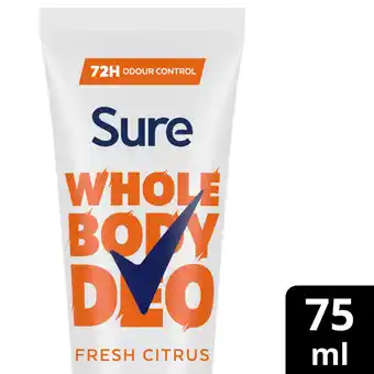 Asda Sure Whole Body Deodorant Fresh Citrus 75 ml offer