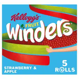 Tesco Kellogg's Fruit Winders Doubles Strawberry & Apple Snack Rolls 5x17g offer