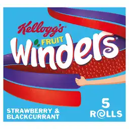 Tesco Kellogg's Fruit Winders Doubles Strawberry & Blackcurrant 5X17g offer