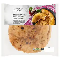 Tesco Tesco Finest Smoked Garlic and Kashmiri Chilli 2 Naan Breads offer