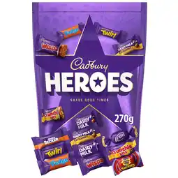 Tesco CADBURY HEROES POUCH 270G offer