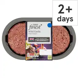 Tesco Tesco Finest 2 Wild Garlic Burgers 340g offer
