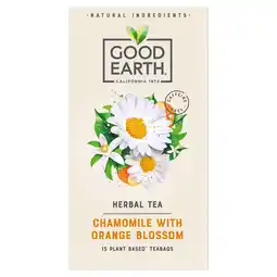 Tesco Good Earth Herbal Tea Chamomile Orange Blossom 15 Tea Bags 21g offer