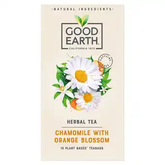 Tesco Good Earth Herbal Tea Chamomile Orange Blossom 15 Tea Bags 21g offer