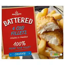 Morrisons Morrisons 4 Battered Chunky Cod Fillet offer