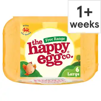 Tesco Happy Egg Free Range Eggs Large 6 Pack offer
