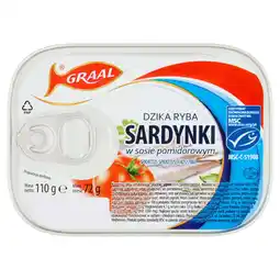 Tesco Graal Wild Fish Sardines in Tomato Sauce 110g offer