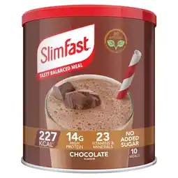 Tesco SlimFast Meal Replacement Shake Powder - Chocolate Flavour 375g offer