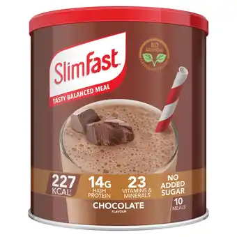 Tesco SlimFast Meal Replacement Shake Powder - Chocolate Flavour 375g offer