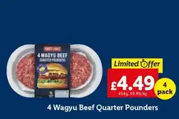 Lidl 4 Wagyu Beef Quarter Pounders offer