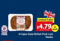 Lidl 6 Cajun Style British Pork Loin Steaks offer