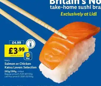 Lidl Salmon or Chicken Katsu Lovers Selection offer