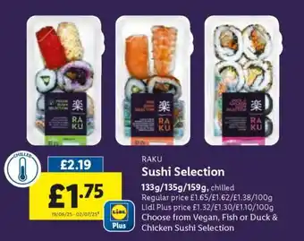 Lidl RAKU Sushi Selection offer