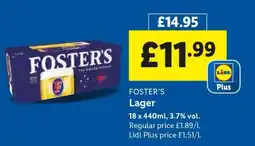 Lidl FOSTER’S Lager offer