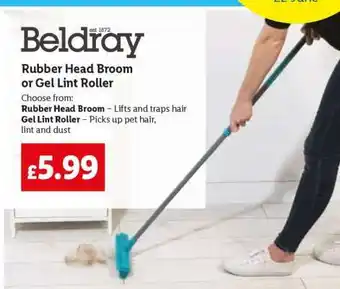 Lidl Beldray Rubber Head Broom or Gel Lint Roller offer