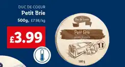 Lidl Duc De Coeur Petit Brie offer