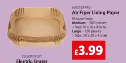 Lidl Masterpro Air Fryer Lining Paper offer