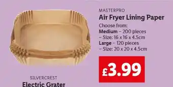 Lidl Masterpro Air Fryer Lining Paper offer