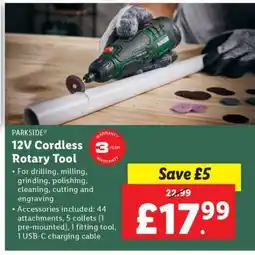 Lidl PARKSIDE 12V Cordless Rotary Tool offer
