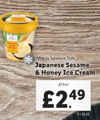 Lidl Vitasia Japanese Style Japanese Sesame & Honey Ice Cream offer