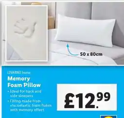 Lidl LIVARNO home Memory Foam Pillow offer