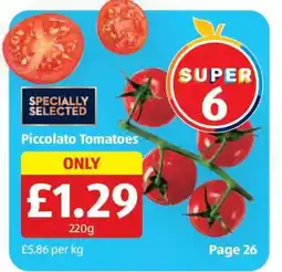 Aldi Piccolato Tomatoes offer