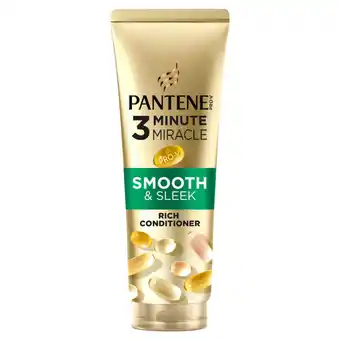 Asda Pantene Pro-V Smooth & Sleek 3 Minute Miracle Conditioner 220ml for Frizzy, Dry Hair offer