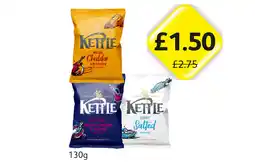 Londis Kettle Crisps Cheddar, Sea Salt, Salted offer