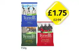 Londis Tyrrell's Lightly Sea Salted, Sea Salt & Vinegar, Sweet Chilli & Red Pepper offer