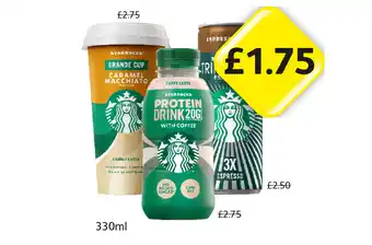 Londis Starbucks Caramel Macchiato, Caffe Latte, Tripleshot Espresso offer