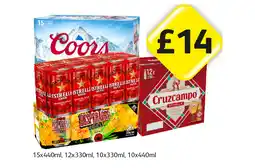 Londis Coors, Estrella, Cruzcampo, Desperados offer