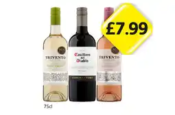 Londis Trivento Pinot Grigio, Malbec Rose, Casillero Del Diablo offer