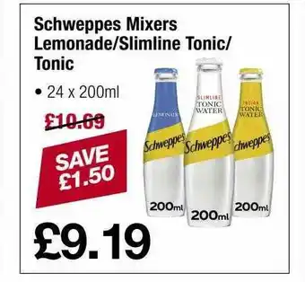 Makro Schweppes Mixers Lemonade Slimline Tonic Tonic offer