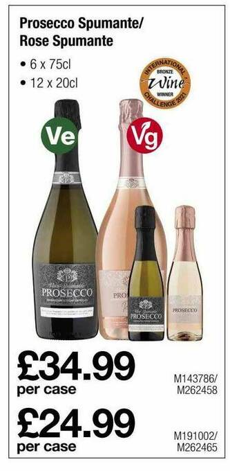 Makro Prosecco Spumante Rose Spumante offer