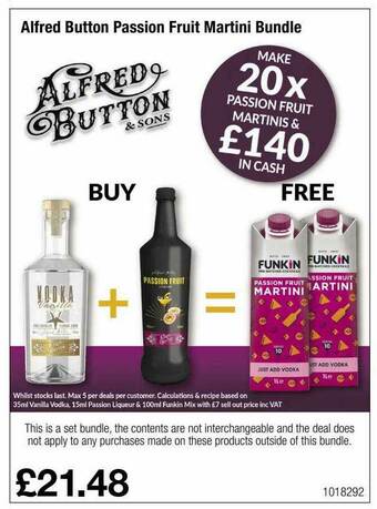 Makro Alfred Button Passion Fruit Martini Bundle offer