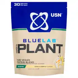 Asda USN 100% Bluelab Plant Vanilla Maple Flavour 900g offer