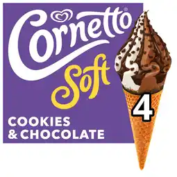 Iceland Cornetto Soft Ice Cream Cone Cookie & Chocolate 4x 140 ml offer