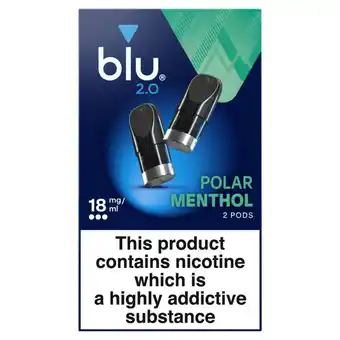 Asda Blu 2.0 Polar Menthol Vape Pods 18mg/ml 2 x 1.9ml offer