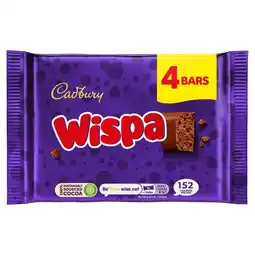 Tesco Cadbury Wispa Chocolate Bar 4 Pack Multipack 111.6g offer