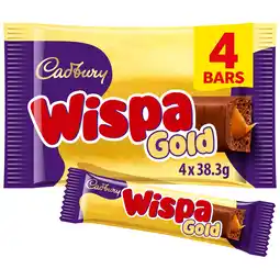 Tesco Cadbury Wispa Gold Chocolate Bar 4 Pack Multipack 153.2g offer