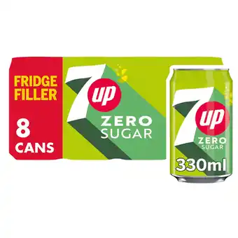 Tesco 7UP Zero Sugar Lemon & Lime Cans 8 x 330ml offer