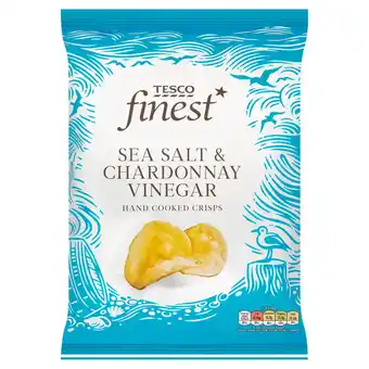 Tesco Tesco Finest Hand Cooked Crisps - Sea Salt & Chardonnay Vinegar 150g offer