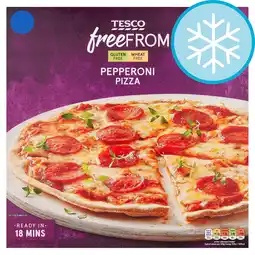 Tesco TESCO FREE FROM PEPPERONI PIZZA 340g offer