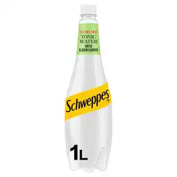 Tesco Schweppes Slimline Elderflower Tonic Water 1L offer