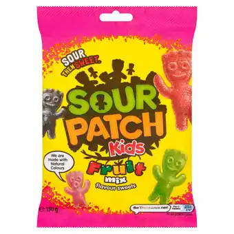 Tesco Sour Patch Kids Fruit Mix Sweets Bag 130g offer
