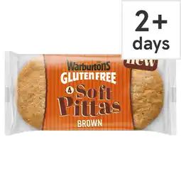 Tesco Warburtons Gluten Free 4 Soft Brown Pittas offer