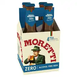 Tesco Birra Moretti Zero Alcohol Free Beer 4 x 330ml offer