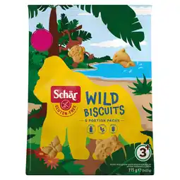 Tesco Dr Schar Gluten Free Wild Biscuits 3+ Years 115g offer